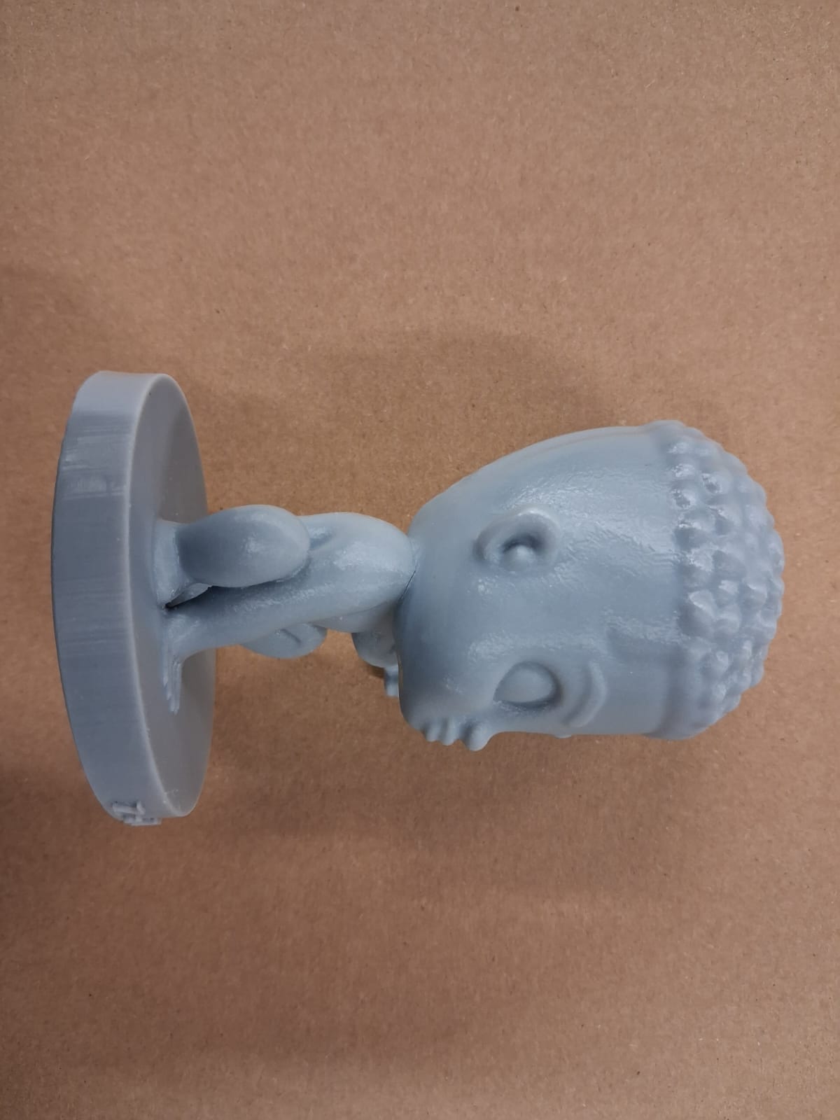 Side view of the printed figurine showing the base and body proportions