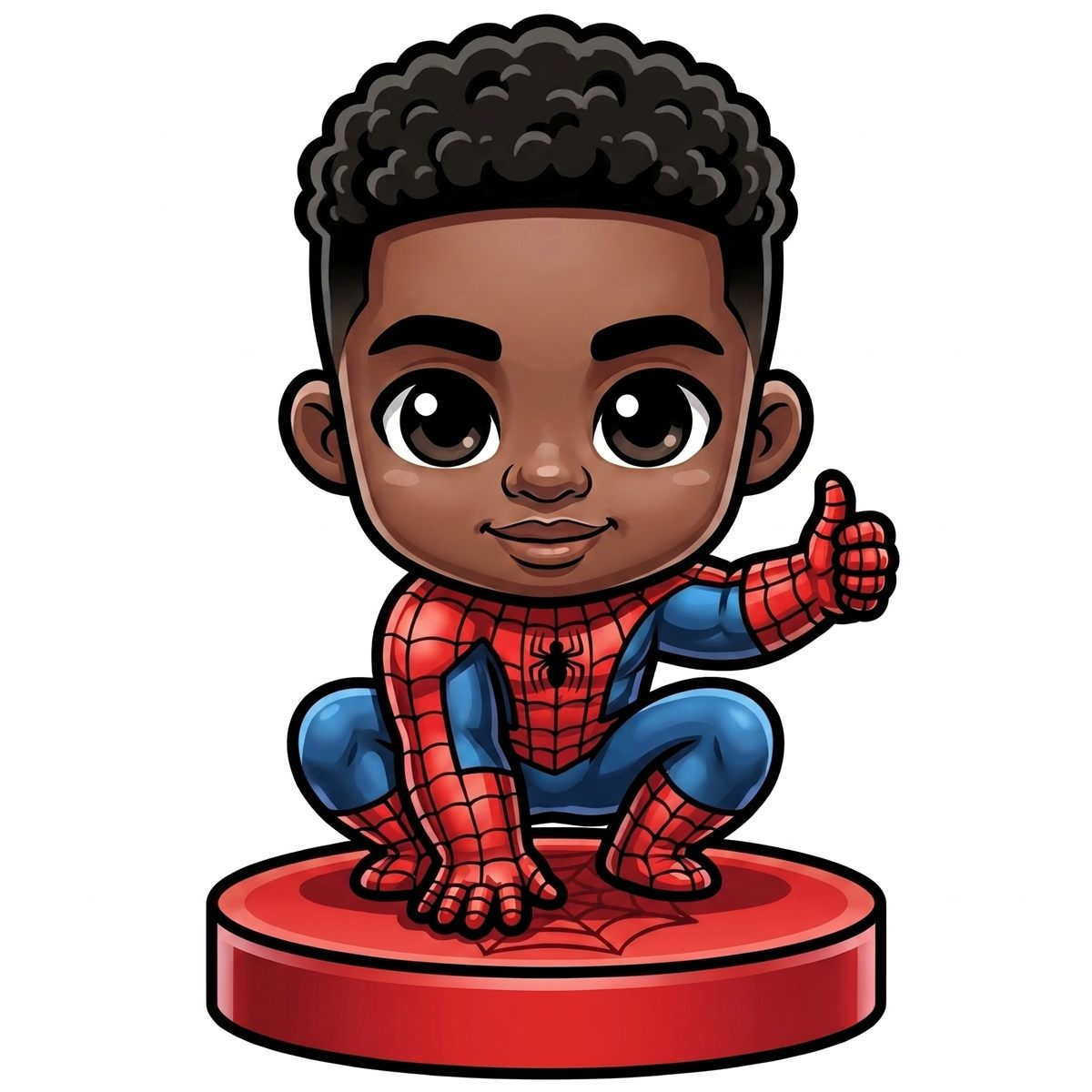 Superhero-style figurine preview created from a real child photo